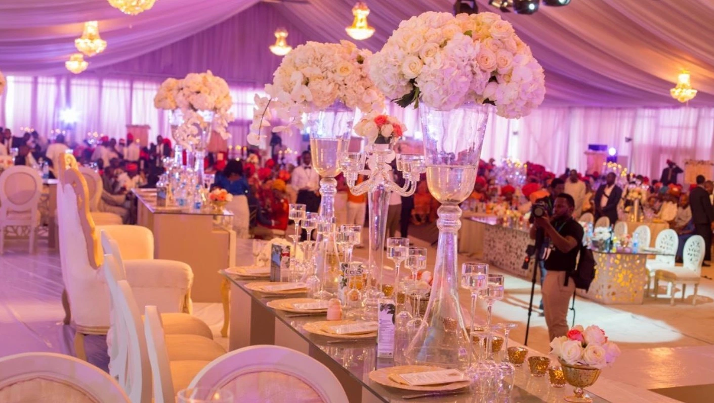 Wedding reception setup